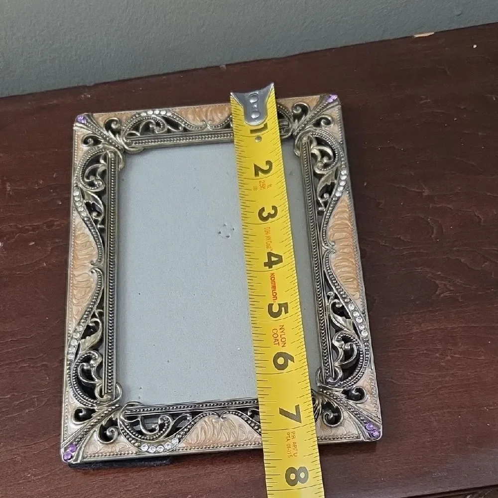 Ornate Silver and Tan Photo Frame